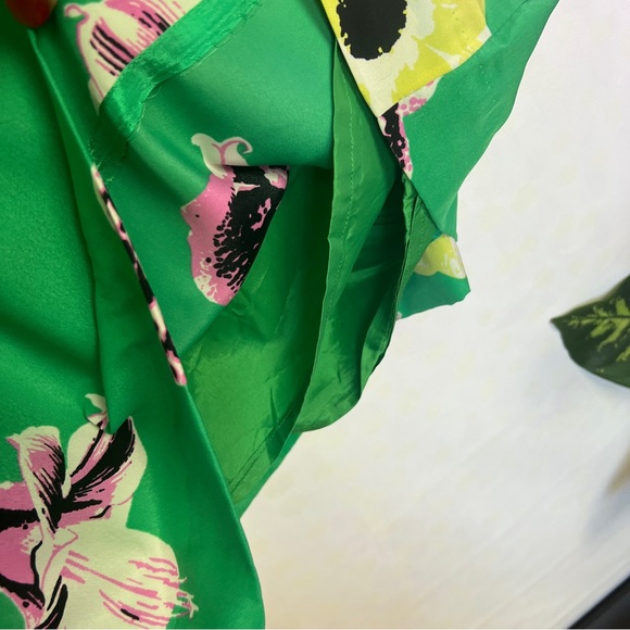 J. Crew high neck green dress mini floral key hole open back sleeveless sz. 4 - Picture 7 of 14